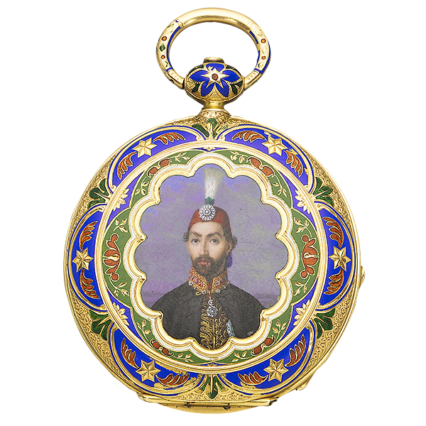A pocket watch featuring an Ottoman sultan
