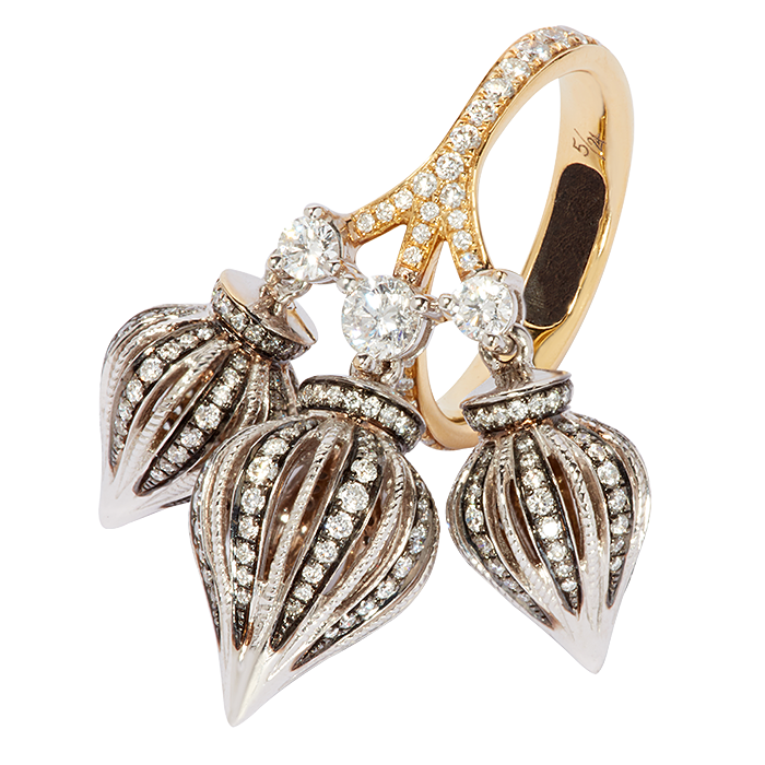 Annoushka’s 18-carat gold, diamond and ebony Touch Wood ring