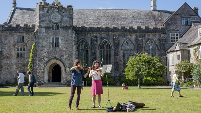 Dartington Hall Festival - People playing in the courtyard