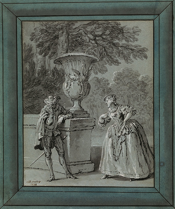 Ink drawing by Jean-Baptiste Oudry (1734)