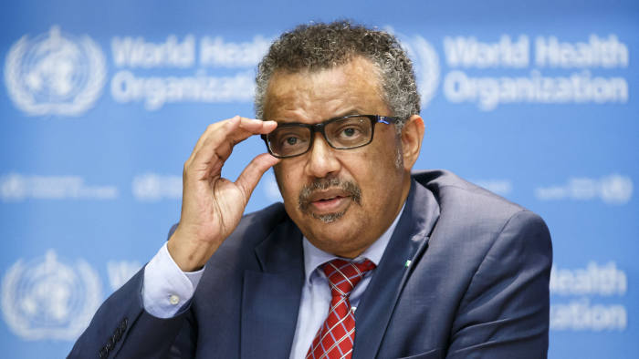 Tedros Adhanom Ghebreyesus, Director General of the World Health Organization (WHO), speaks to the media after the International Health Regulations Emergency Committee on Ebola in Congo, in Geneva, Switzerland, Wednesday, Oct. 17, 2018. The World Health Organization says it is ‚Äúdeeply concerned‚Äù by the ongoing Ebola outbreak in Congo but the situation does not yet warrant being declared a global emergency. (Salvatore Di Nolfi/Keystone via AP)