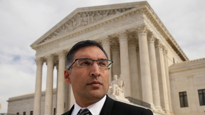 FILE PHOTO: Attorney Neal Katyal is seen in front of the U.S. Supreme Court building after arguing a case before the court in Washington, U.S., November 4, 2014. To match OBAMA-LAWYERS/ REUTERS/Gary Cameron/Files - RC14239813C0