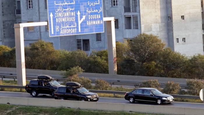 A convoy of Algeria's President Abdelaziz Bouteflika is pictured while driving along the highway in Algiers, Algeria March 10, 2019. REUTERS/Ramzi Boudina