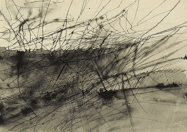 Untitled ink drawing (c1960) by Nasreen Mohamedi