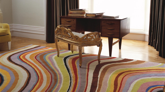 Swirl, hand-knotted Tibetan wool, designed by Paul Smith for the Rug Company, £985 per sq metre
