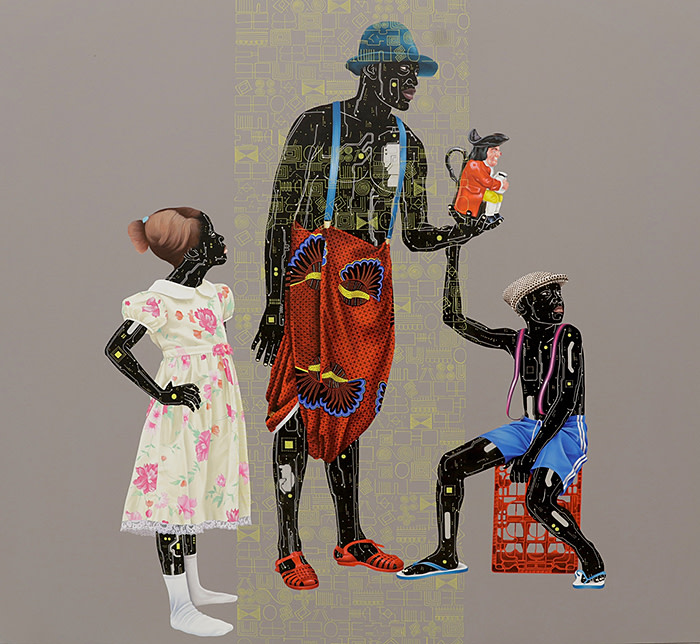 Eddy Kamuanga Ilunga “Conscience Fragile” (2019) Acrylic and oil on canvas 200 x 220cm Courtesy: October Gallery