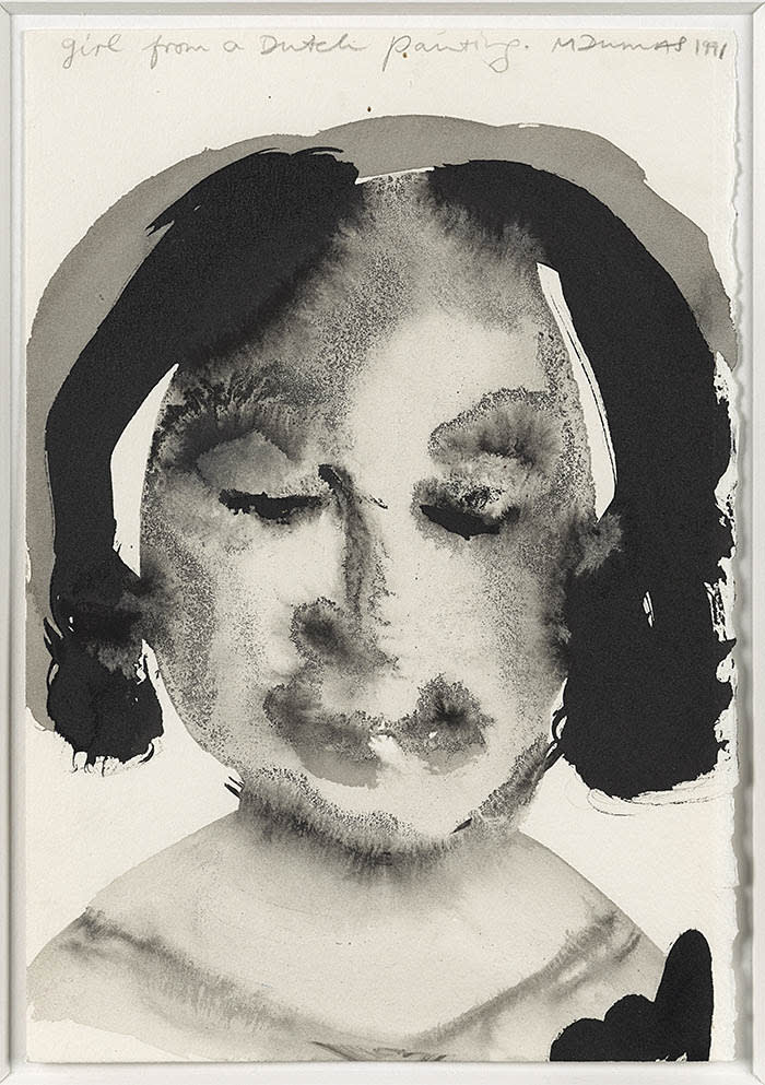 Marlene Dumas Girl from a Dutch Painting, 1991 Ink on cardboard © Courtesy of the artist, 2018