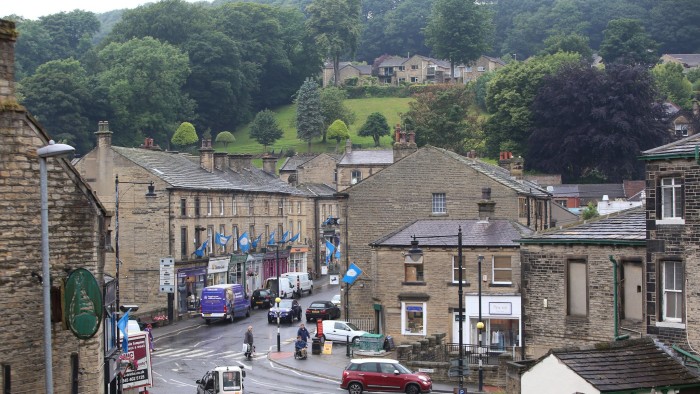 The centre of Holmfirth, a small town in the Colne Valley constituency