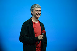 Larry Page, chief executive officer and co-founder of Google listens to questions from the audience during the keynote at the Google I/O developers conference at Moscone West Convention Center in San Francisco, California, USA, 15 May 2013