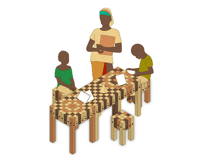 Designs for Christ & Gantenbein's furniture for Mwabindo School