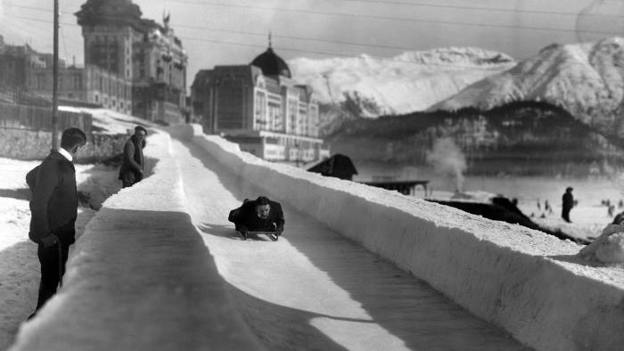 A St Moritz skeleton run in 1914