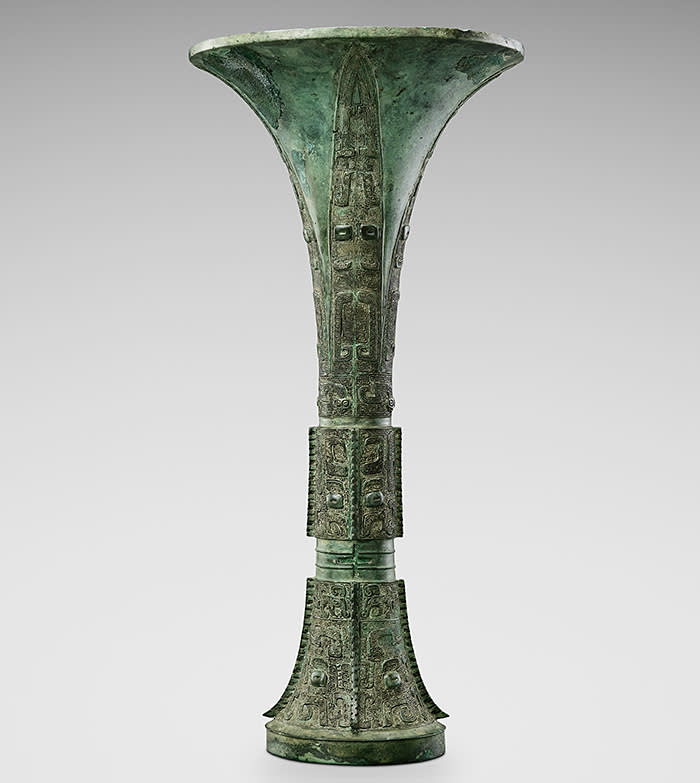 Bronze wine vessel, late Shang dynasty (c1600-1046BC)
