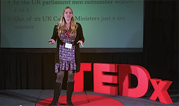 Laura Bates at a TEDx talk in London, December 2013