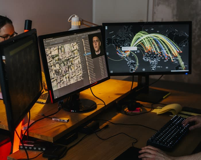 Adam Harvey's workspace. He likes being off the map; prefers to pay in cash, uses the anonymous Tor browser and communicates through the encrypted app Signal