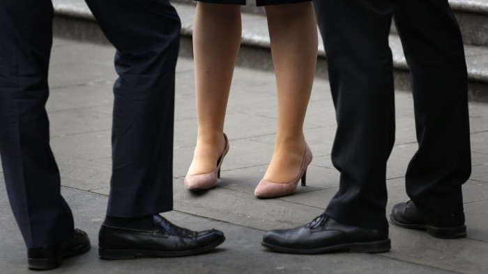 Embargoed to 0001 Monday November 28 File photo dated 08/04/15 of workers in the City of London, as firms are &quot;tinkering around the edges&quot; in trying to close the gender pay gap by offering benefits such as flexible working, according to a new report.