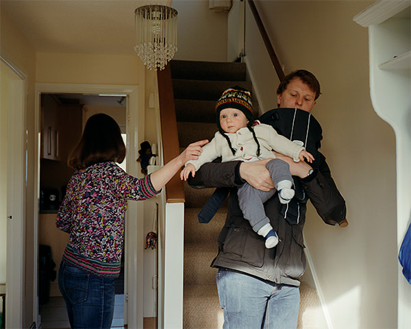 Jonathan with Benjamin and wife Joanna at home in Leeds
