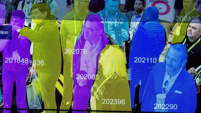 A live demonstration uses artificial intelligence and facial recognition in dense crowd spatial-temporal technology at the Horizon Robotics exhibit at the Las Vegas Convention Center during CES 2019 in Las Vegas on January 10, 2019. (Photo by DAVID MCNEW / AFP) (Photo credit should read DAVID MCNEW/AFP/Getty Images)