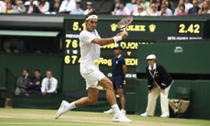 Rolex testimonee, Rodger Federer during Wimbledon 2015