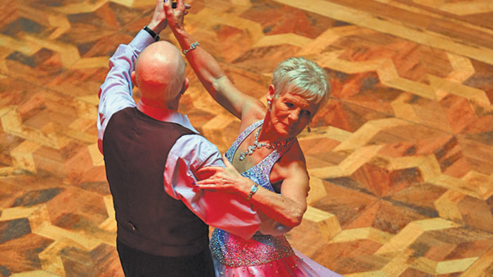 People dance as they take part in the famous Blackpool Tower Ballroom Afternoon Tea Dance on June 5, 2013