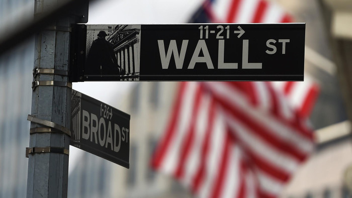 A Wall Street sign near the New York Stock Exchange