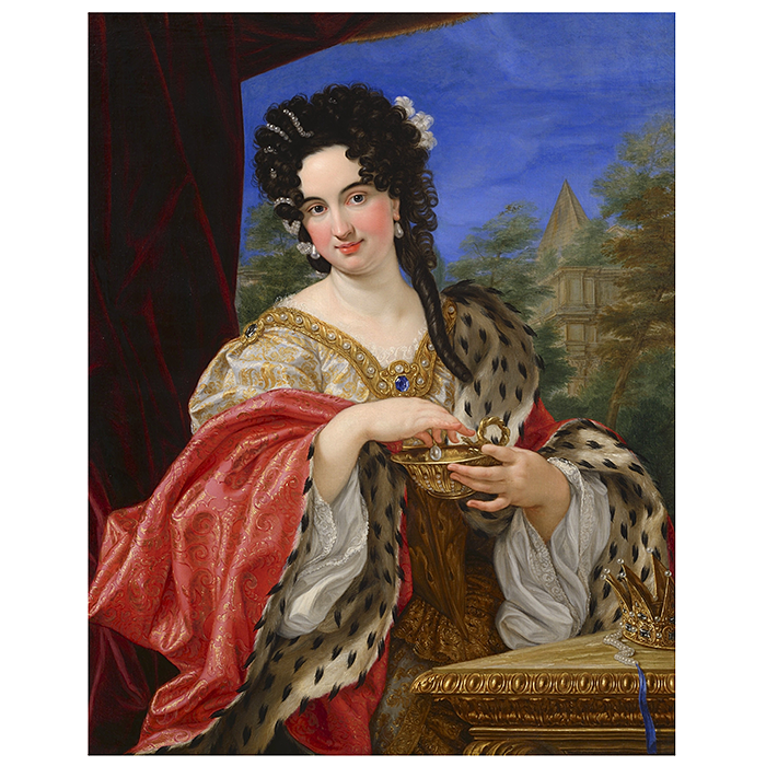 ‘Portrait of Giulia Massimo as Cleopatra’ (1639) by Giovanni Battista Gaulli at Rob Smeets