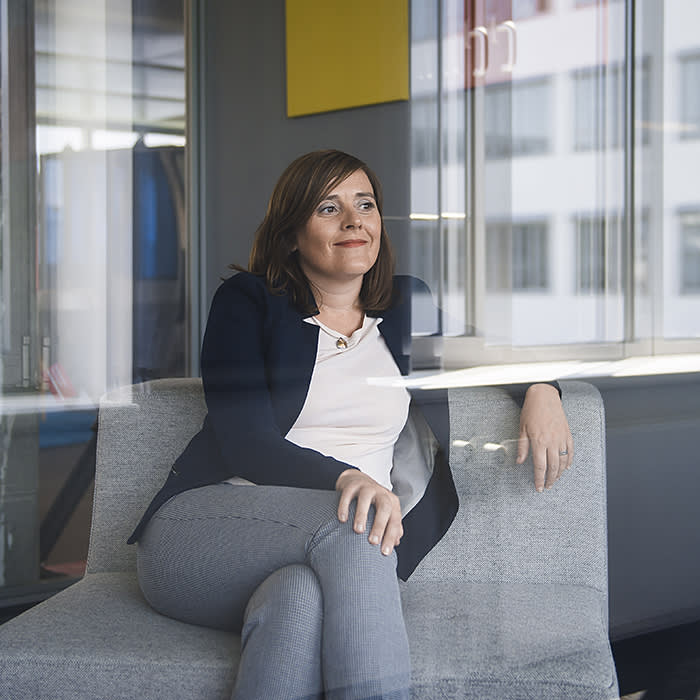 Portrait of Christina Schulte-Kutsch, VP leadership development and culture at Deutsche Telekom, on 17.04.2018 at DT headquarter in Bonn, Germany. Photo: Marcus Simaitis
