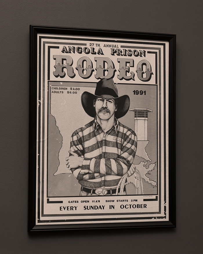 An Angola Prison Rodeo from poster inside Keith Nordyke's office