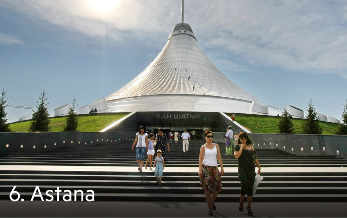  The Khan Shatyr Entertainment Center in Astana, the capital city of Kazakhstan
