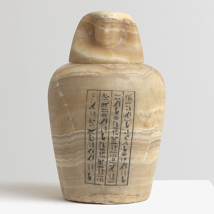 Egyptian, Late Dynastic Period, 26th Dynasty, (c. 664-525 B.C.), Canopic jar of Henat