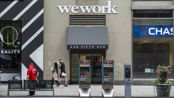 WeWork is an American company that provides shared workspaces for technology startup subculture communities, and services for entrepreneurs, freelancers, startups, small businesses and large enterprises. Here: WeWork located on 349 5th Ave, New York NY.