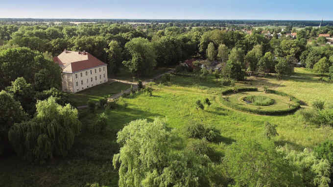 Aerial view of the Schlossgut Schwante Sculpture Park