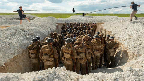 Cast and crew members on the set of "1917," the new epic from Oscar®-winning filmmaker Sam Mendes.