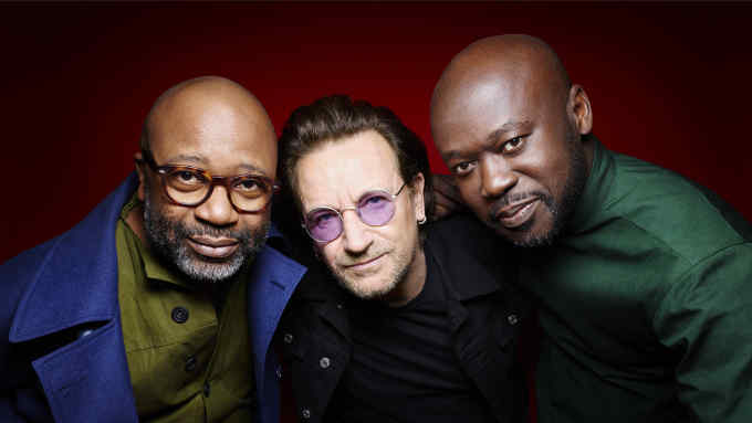 From left: Theaster Gates, Bono and David Adjaye photographed by Rankin
