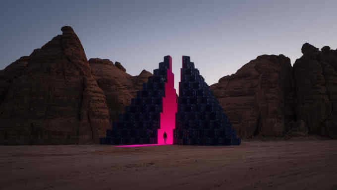 Rashed AlShashai, A Concise Passage, installation view at Desert X AlUla, photo Lance Gerber, courtesy the artist, RCU and Desert X