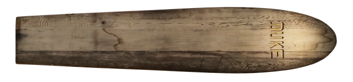 Duke Kahanamoku’s own redwood plank board, POA, surboardhoard.com