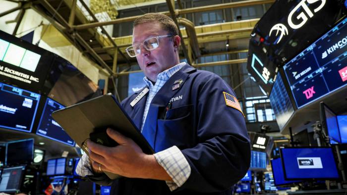 Traders work on the floor of the New York Stock Exchange (NYSE) in New York City, U.S., May 3, 2022