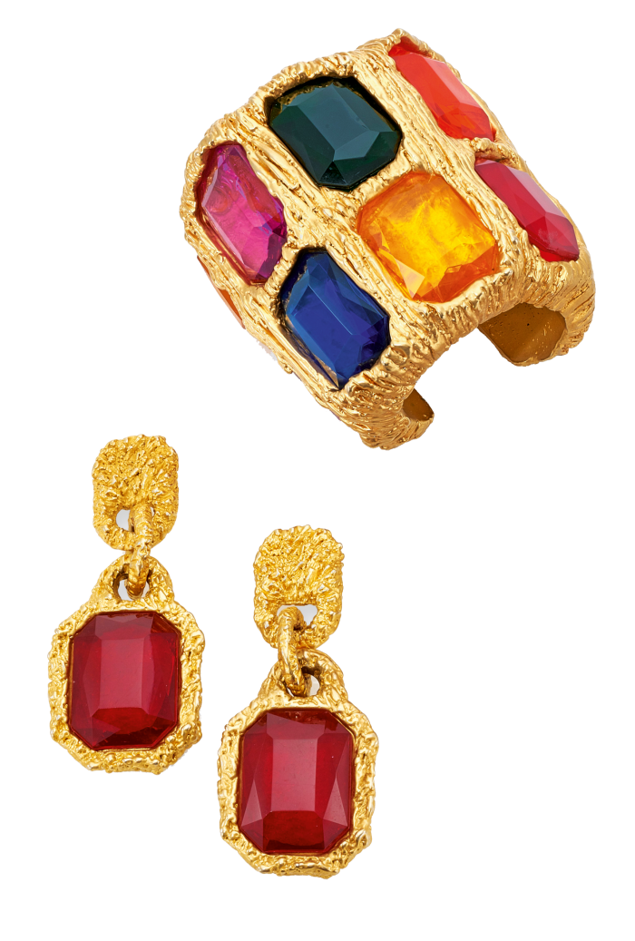 Cuff and ear clips from a Chanel by Gripoix demiparure, sold for €5,250 at Sotheby’s