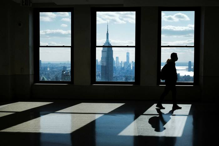 The view from the top of the Rockefeller Center, NYC: property prices should fall as shops and offices become housing