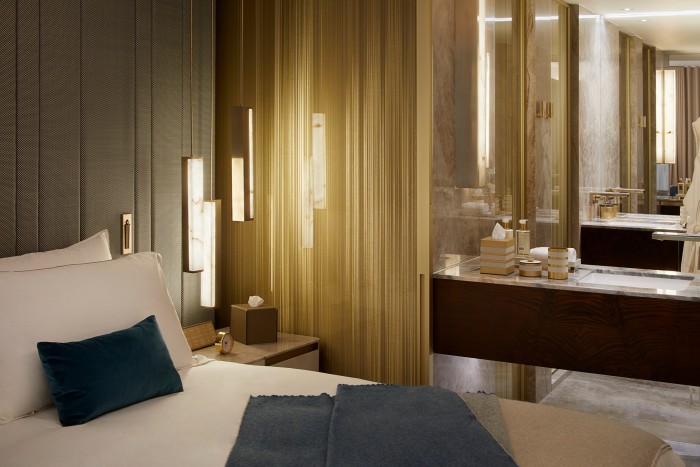 A bedroom at the new Mayfair Mandarin Oriental