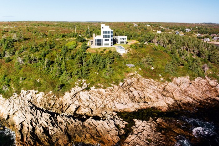 A modernist clifftop house in Nova Scotia with a guide price of £2,214,496 through Coldwell Banker Supercity Realty