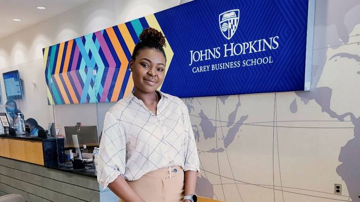 Frontline experience: Carey student Amarachi Ngwu trained as a nurse before embarking on an MBA