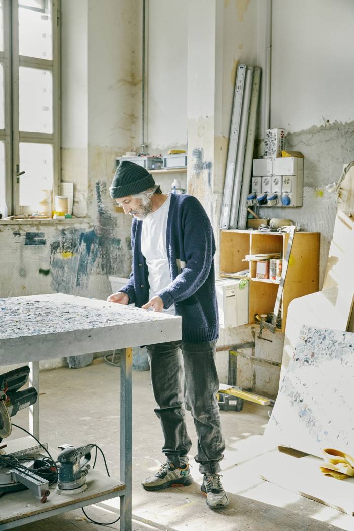 Designer Duccio Maria Gambi in his workshop in Building Nine