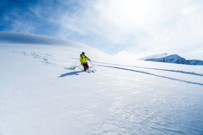 Skiing on the slopes in Greenland