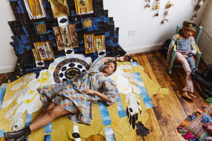 Tau Lewis works with recycled materials: “Things hold memories and information . . . they carry stories with them”