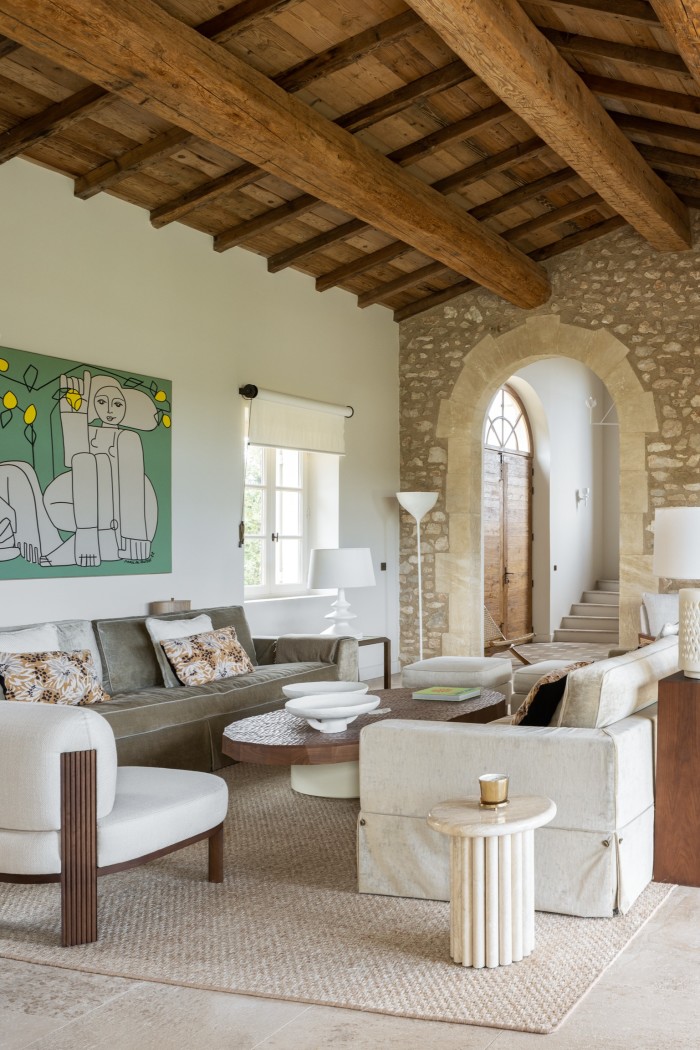 The living room at SJ Villas’ Mas de Brunard in Provence