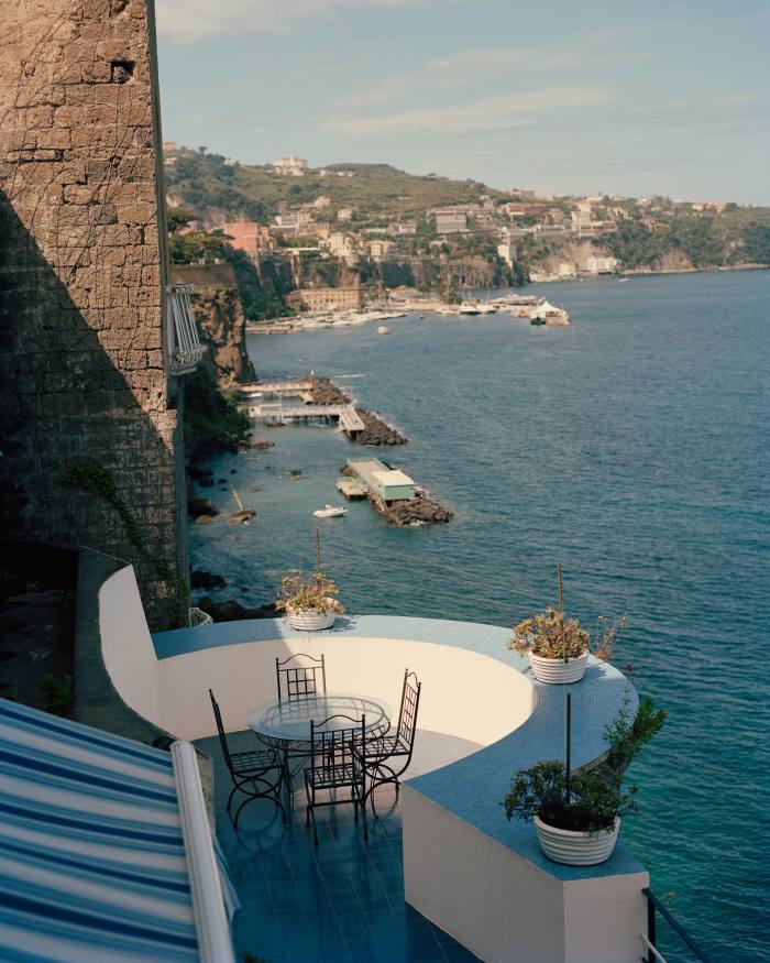 A balcony at the Parco dei Principi overlooking the Bay of Naples