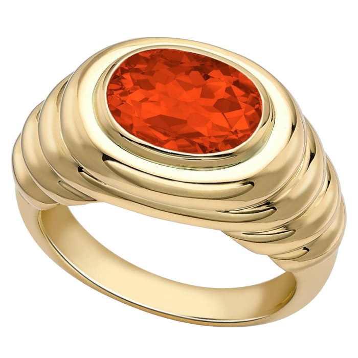 Kiki McDonough gold and fire opal Ripple ring, £2,300