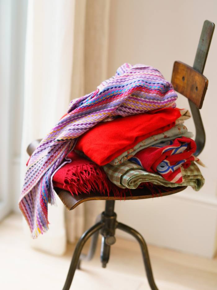 De Pahlen’s current rotation of shawls and scarves