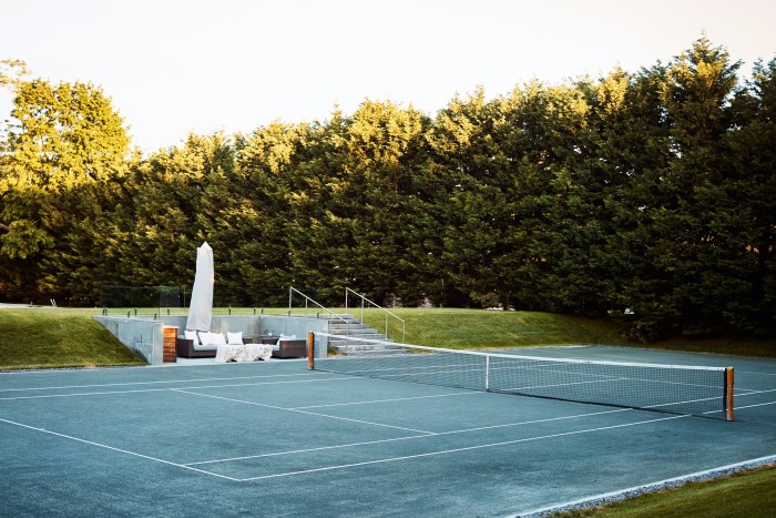 The sunken tennis court