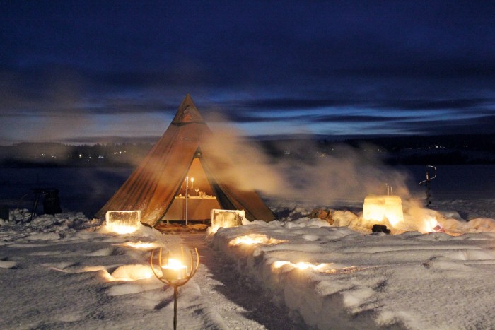 A candlelit dinner in Swedish Lapland